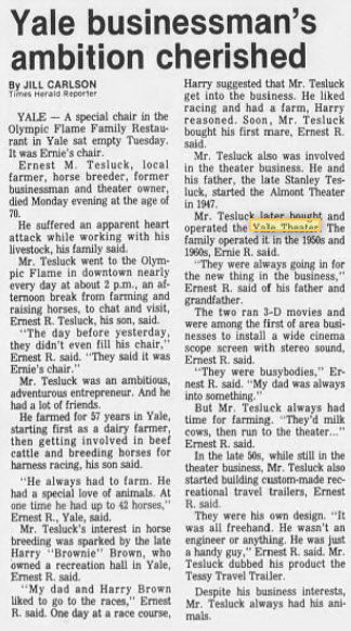 Yale Theatre - Oct 31 1985 Former Operator Remembered (newer photo)